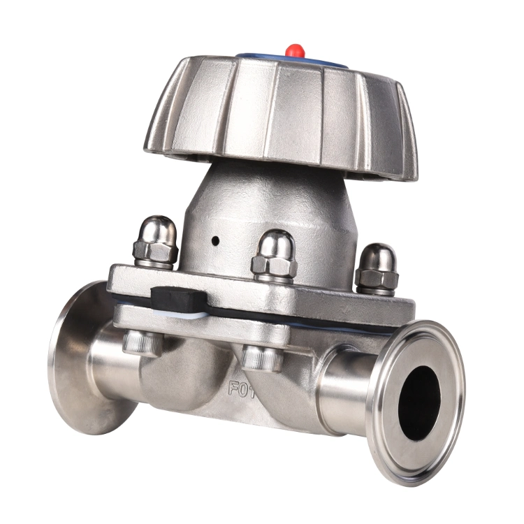 Food Grade Sanitary AISI316L 3A Welded Sanitary Diaphragm Valve with Stainless Steel Handle
