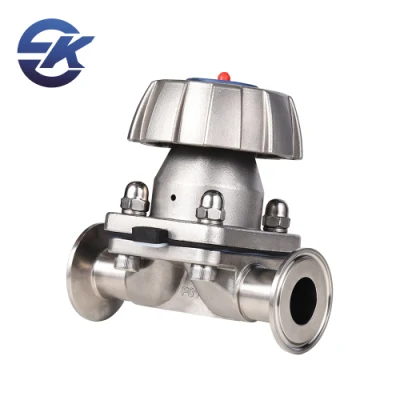 Food Grade Sanitary AISI316L 3A Welded Sanitary Diaphragm Valve with Stainless Steel Handle