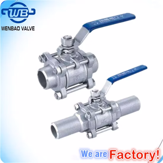 Dico Brand Sanitary Extended Welding 3PC Ball Valve with Locking Handle